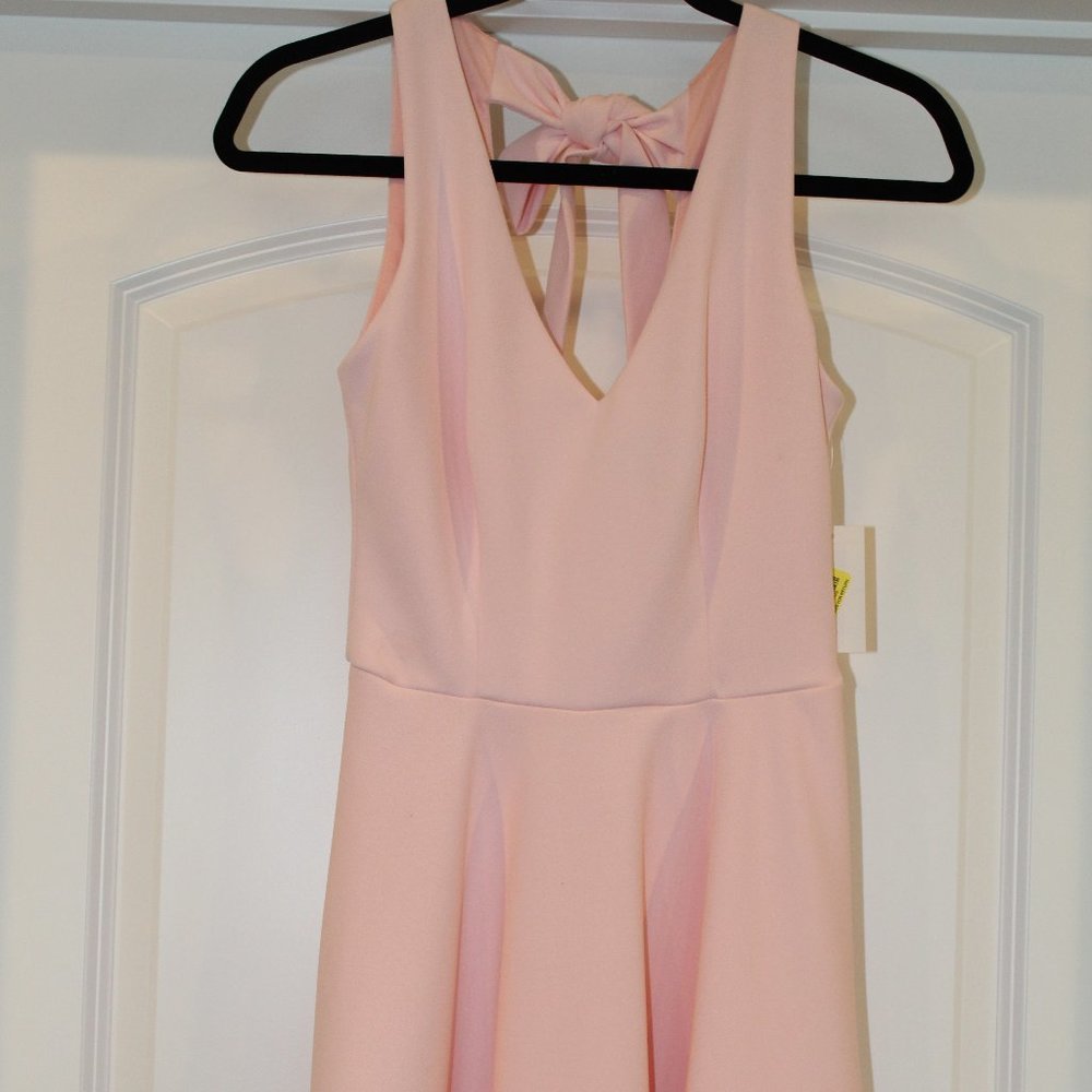 B Darlin Blush Pink Dress with Back Bowtie